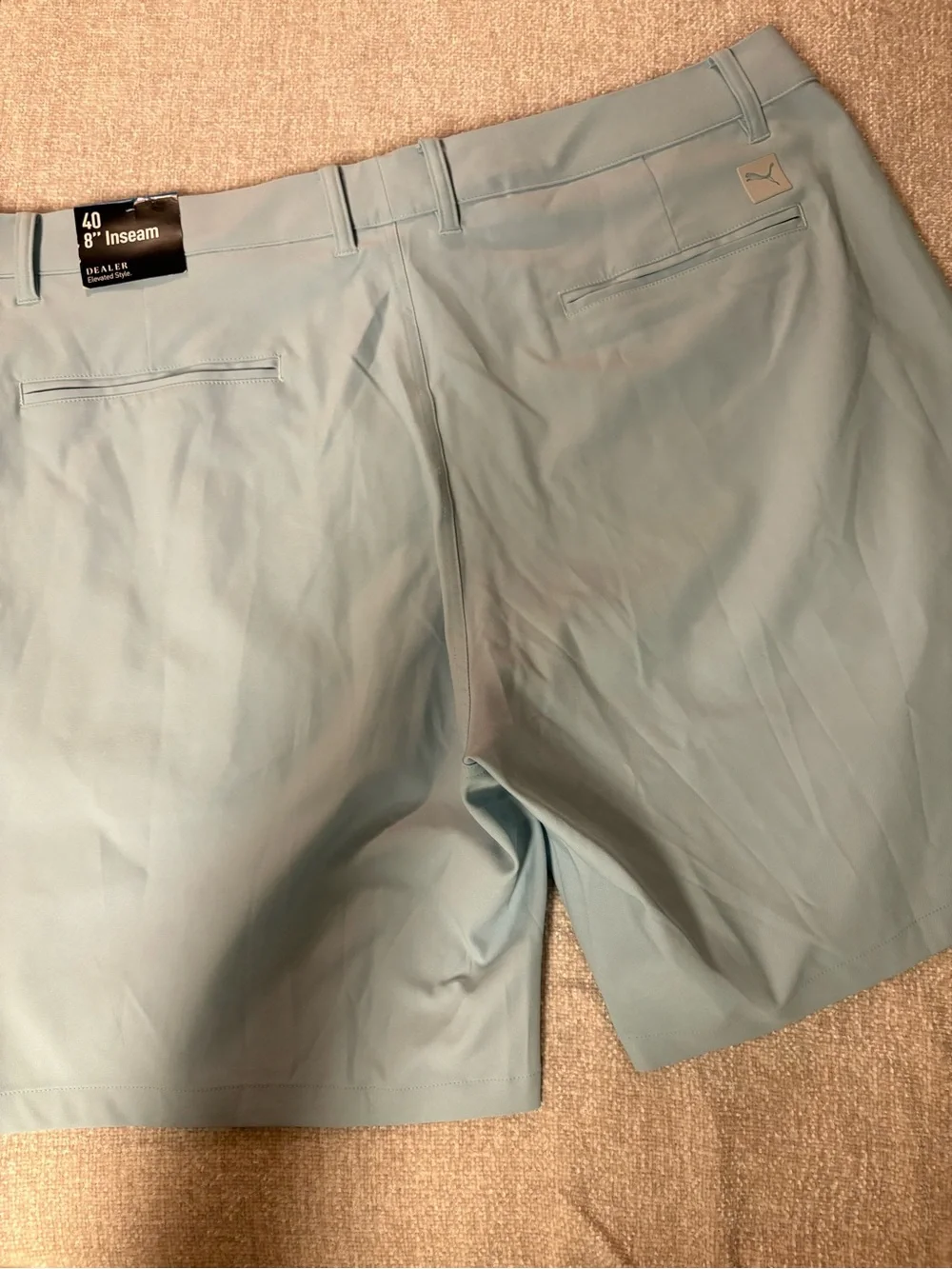 NWT Pale Blue/Green Men’s Puma Dealer Enjoy Golf Shorts - Size 40